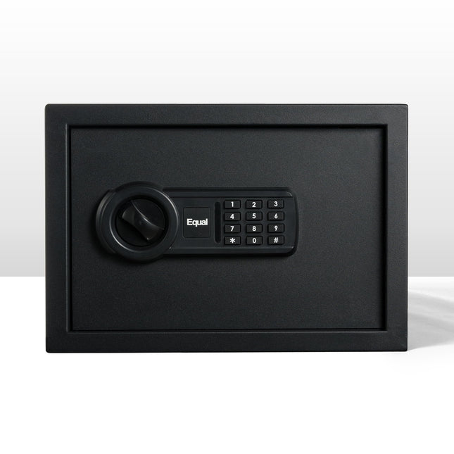 Equal 20L SecureLite Digital Safe Locker with Pincode Access and Emergency Key - Black