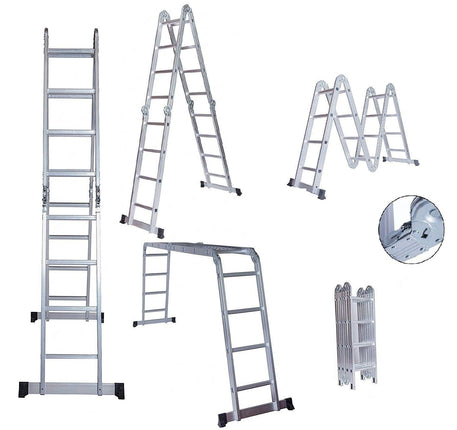 Equal 19 FT. Aluminium Foldable Multipurpose Step Ladder,150kg Capacity