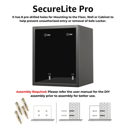 Equal 48L SecureLitePro Digital Safe Locker with Pincode Access and Emergency Key - Grey