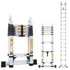 Equal 22 FT 2-IN-1 Aluminum Telescopic Ladder with 2 Triangle Support & Stabilizers | EN131 Certified with 2 Year Warranty | 150kg Max Capacity | Ladder for Home or Outdoor Work (6.6m/8+8 Step)