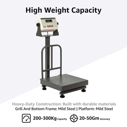 Equal 300kg Mild Steel Heavy Duty Platform Electronics Weighing Scale, 500x500mm