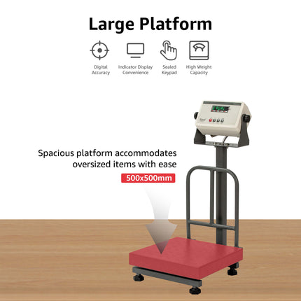 Equal 300kg Mild Steel Heavy Duty Platform Electronics Weighing Scale, 500x500mm