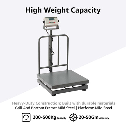 Equal 500kg Mild Steel Heavy Duty Platform Electronics Weighing Scale, 600x600mm