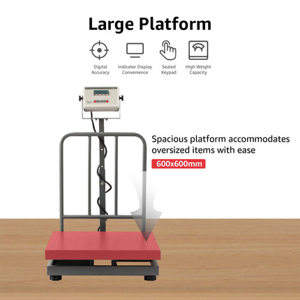 Equal 500kg Mild Steel Heavy Duty Platform Electronics Weighing Scale, 600x600mm