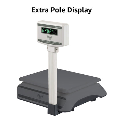 Equal 40kg Capacity Electronics Digital Table Top Kitchen Weighing Scale w/Pole, 250x300mm