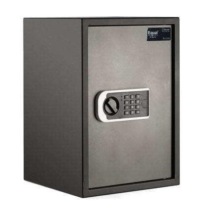 Equal 55L SecureX Digital Safe Locker with Pincode Access and Emergency Key - Grey Black