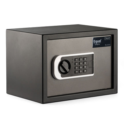 Equal 20L SecureX Digital Safe Locker with Pincode Access and Emergency Key - Grey Black