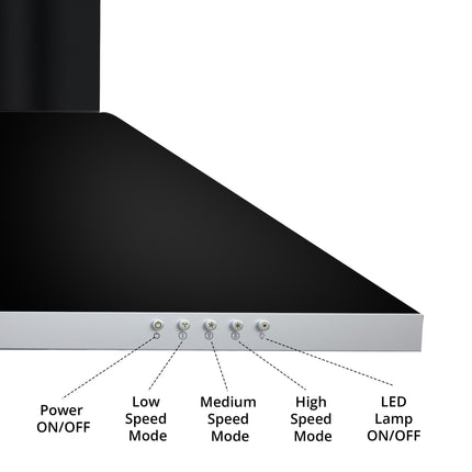 Equal 60cm 1050 m3/hr Pyramid Kitchen Chimney for Kitchen, 3 Speed Setting Push Button Control