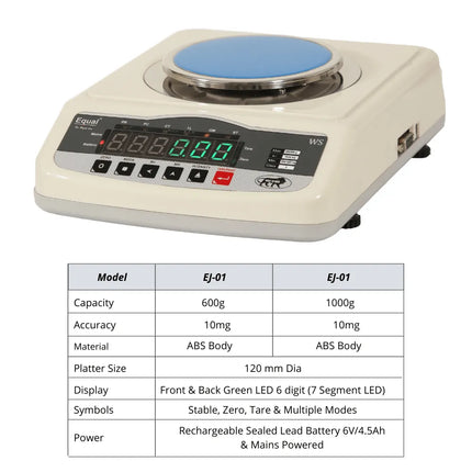 Equal Digital Jewellery Weighing Scale With 600g Weight Capacity